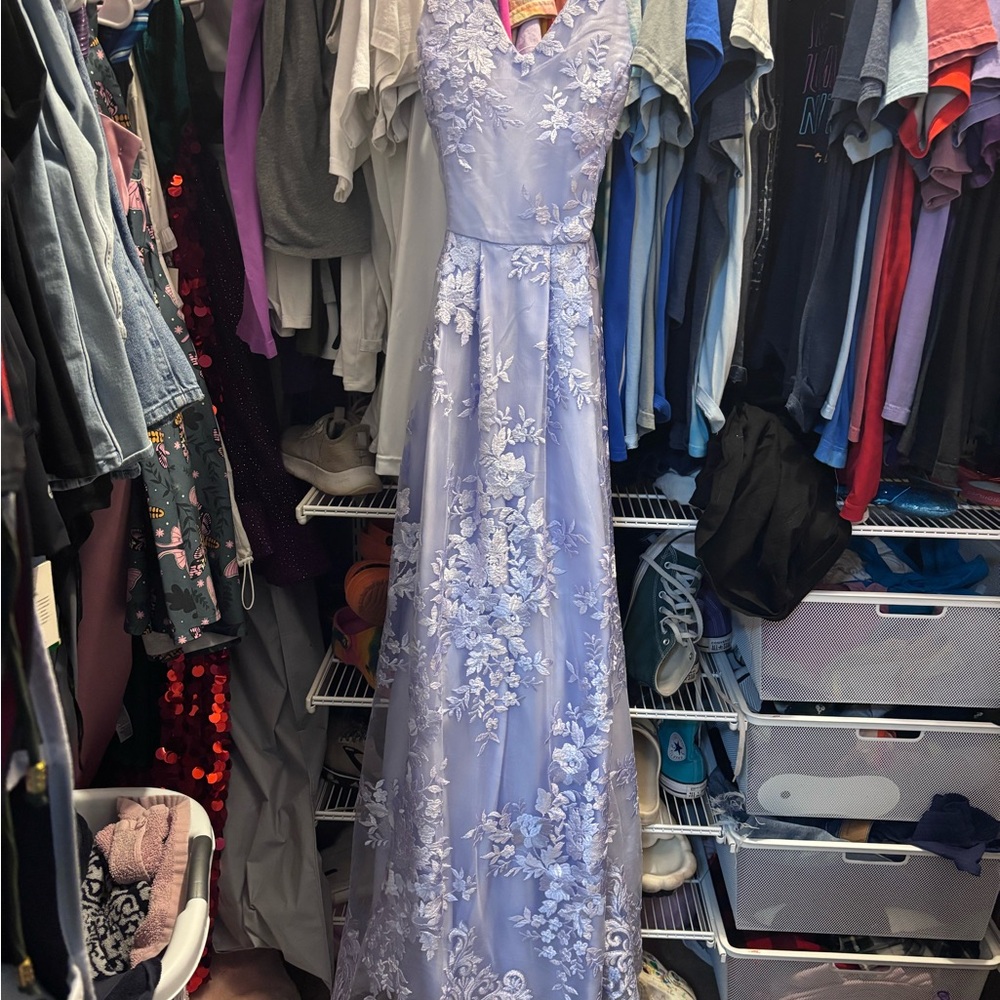 BCX Lavender Floral Maxi Dress